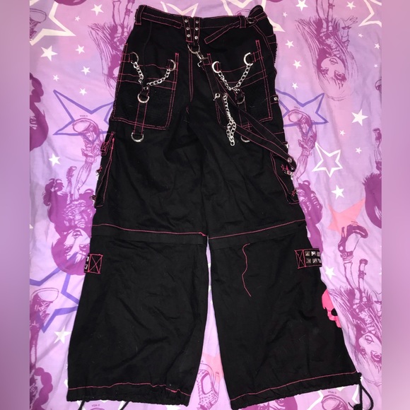 (SOLD) Dollskill Pink Super Skull Wide Leg Pants - Picture 2 of 5